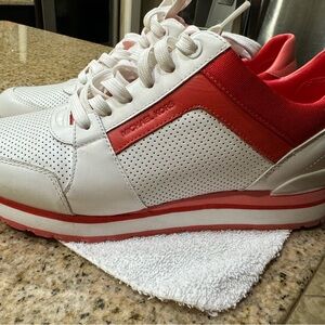 Michael Kors White and Coral Women's Sneakers